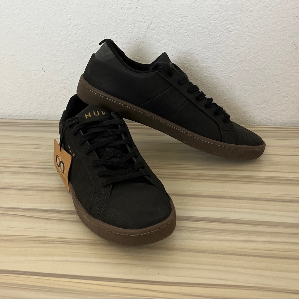 HUF Black Leather Men's Boyd Skateboarding Shoe - Size 6
